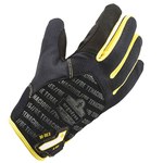 image of Ergodyne ProFlex 811 Black/Yellow Large Synthetic Polyester Work Gloves - 17164