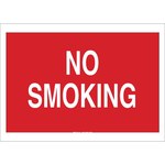 image of Brady B-401 Polystyrene Rectangle Red No Smoking Sign - 14 in Width x 10 in Height - 141948