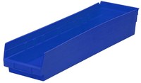 image of Akro-Mils 321 cu in Blue Industrial Grade Polymer Shelf Storage Bin - 23 5/8 in Length - 6 5/8 in Width - 4 in Height - 1 Compartments - 30164 BLUE