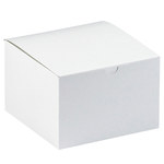image of White Gift Boxes - 6 in x 6 in x 4 in - 3337