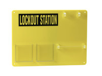 image of Brady Yellow Acrylic Lockout Device Station - 15.5 in Width - 11.5 in Height - 754476-50989
