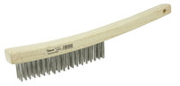 Weiler Stainless Steel Hand Wire Brush - 7/8 in Width x 14 in Length - 0.012 in Bristle Diameter - 44054