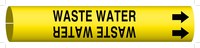 image of Brady 4152-F Strap-On Pipe Marker, 6 in to 7 7/8 in - Water - Plastic - Black on Yellow - B-915 - 48462