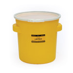 Eagle Yellow High Density Polyethylene 20 gal Spill Containment Drum - Plastic Lever-Lock - 20 7/16 in Height - 16 11/16 (Bottom) in, 20 7/8 (Top) in Overall Diameter - 048441-60307
