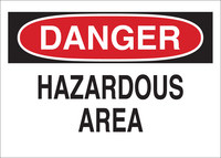 image of Brady B-555 Aluminum Rectangle White Hazardous Material Sign - 10 in Width x 7 in Height - 41313