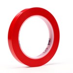 image of 3M 471 Red Marking Tape - 3/8 in Width x 36 yd Length - 5.2 mil Thick - 07206