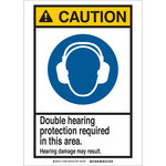 image of Brady B-120 Fiberglass Rectangle White PPE Sign - 10 in Width x 14 in Height - 144268