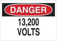image of Brady B-555 Aluminum Rectangle White Electrical Safety Sign - 10 in Width x 7 in Height - 43145