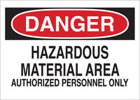 image of Brady B-401 Polystyrene Rectangle White Hazardous Material Sign - 10 in Width x 7 in Height - 25442