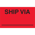 image of Tape Logic DL3541 Production Labels - 3 in x 5 in - Semi-Gloss Coated Paper - Fluorescent Red - 11100
