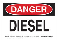 image of Brady B-563 High Density Polypropylene Rectangle White Chemical Warning Sign - 10 in Width x 7 in Height - 116104
