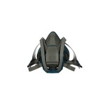 image of 3M 6500 Series Rugged Comfort Quick Latch 6502QL Gray/Teal Medium Nylon/Silicone Half Mask Facepiece Respirator - 051131-49490