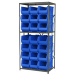 image of Akro-Mils Akrobin AS2479287 Fixed Shelving System - Steel - 3 Shelves - 24 Bins - AS2479287 BLUE