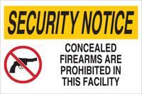 image of Brady B-959 Aluminum Rectangle White / Yellow Weapon Control Sign - Reflective - 141797