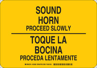 image of Brady B-555 Aluminum Rectangle Yellow Stop Signs, Traffic Control Signs & Banners Sign - 14 in Width x 10 in Height - Language English / Spanish - 125508