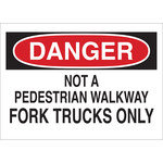 image of Brady B-120 Fiberglass Reinforced Polyester Rectangle White Truck & Forklift Warehouse Traffic Sign - 14 in Width x 10 in Height - 69410