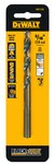image of Dewalt 5/16 in Jobber Length Drill Bit DW1120 - Split 135° Point - Black & Gold Finish - 4 1/2 in Overall Length - 3.19 in Flute - High-Speed Steel - 3-Flatted Shank