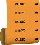 image of Brady 108724 Self-Adhesive Pipe Marker - Vinyl - Black on Orange - B-946 - 66956