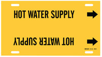 image of Brady 4082-H Strap-On Pipe Marker, 10 in to 15 in - Water - Plastic - Black on Yellow - B-915 - 47784