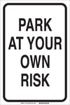 image of Brady B-120 Fiberglass Reinforced Polyester Rectangle White Parking Restriction, Permission & Information Sign - 12 in Width x 18 in Height - 75166