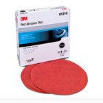image of 3M Hookit Aluminum Oxide Red Hook & Loop Disc - Paper Backing - A Weight - 320 Grit - 6 in Diameter - 01219