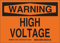 image of Brady B-946 Vinyl Rectangle Orange Electrical Safety Sign - 20 in Width x 14 in Height - 20451