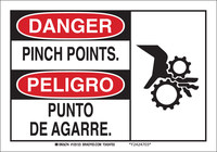 image of Brady B-555 Aluminum Rectangle White Equipment Safety Sign - 10 in Width x 7 in Height - Language English / Spanish - 125121