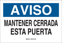 image of Brady B-302 Polyester Rectangle White Door Sign - 10 in Width x 7 in Height - Language Spanish - 37690