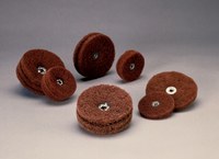 image of Standard Abrasives Buff and Blend 724275 GP A/O Aluminum Oxide AO Circle Buff - 2 in Diameter - 8-32 Center Hole - 37167