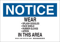 image of Brady B-555 Aluminum Rectangle White PPE Sign - 10 in Width x 7 in Height - 128940
