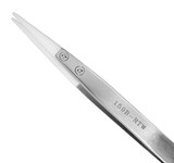 Excelta Three Star Utility Tweezers - Plastic Straight Soft Tip - 0.4 in Tip Width - 5 in Length - 159B-RTW