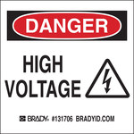 image of Brady B-302 Polyester Rectangle White Electrical Safety Sign - 10 in Width x 7 in Height - Laminated - 131706