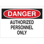 image of Brady B-555 Aluminum Rectangle White Restricted Area Sign - 10 in Width x 7 in Height - 95368
