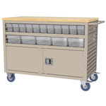 image of Akro-Mils MA4824PLD2CRY Louvered Shelf Cart - 800 lbs Capacity - Putty - Steel - MA4824PLD2 CLEAR