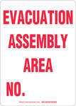 image of Brady B-401 High Impact Polystyrene Rectangle White Emergency Evacuation Sign - 10 in Width x 14 in Height - 103593