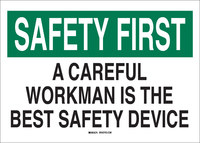 image of Brady B-302 Polyester Rectangle White Safety Awareness Sign - 14 in Width x 10 in Height - Laminated - 88831