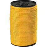 image of Yellow Hollow Braided Polypropylene Rope - 1/4 in Thick - 9692