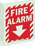 image of Brady Bradyglo B-347 Polyester / Polystyrene Rectangle Fire Alarm Sign - 9 in Width x 12 in Height - 94027