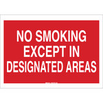 image of Brady B-555 Aluminum Rectangle Red No Smoking Sign - 10 in Width x 7 in Height - 42702