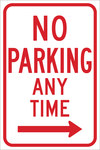 image of Brady B-959 Aluminum Rectangle White Parking Restriction, Permission & Information Sign - 12 in Width x 18 in Height - 113305