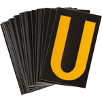 image of Bradylite 5000-U Letter Label - Yellow on Black - 1 3/4 in x 2 7/8 in - B-997 - 50046