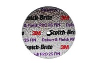image of 3M Scotch-Brite Unitized Precision Shaped Ceramic Grain Soft Deburr and Finish PRO Deburring Wheel - Fine Grade - Arbor Attachment - 2 in Diameter - 1/4 in Center Hole - 1/2 in Thickness - 05166