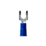 image of 3M Scotchlok MVU14-10FX Blue Non-Locking Butted Vinyl Butted Fork & Spade Terminal - 0.9 in Length - 0.34 in Wide - 0.34 in Fork Width - 0.17 in Max Insulation Outside Diameter - 0.09 in Inside Diamet
