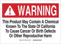 image of Brady B-555 Aluminum Rectangle White Hazardous Material Sign - 14 in Width x 10 in Height - 18172
