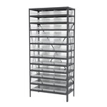 image of Akro-Mils AS1879178SC Fixed Shelving System - Steel - 13 Shelves - 36 Bins