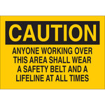 image of Brady B-555 Aluminum Rectangle Yellow Confined Space Sign - 10 in Width x 7 in Height - 40953