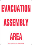 image of Brady B-401 High Impact Polystyrene Rectangle White Emergency Evacuation Sign - 10 in Width x 14 in Height - 103591