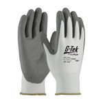 image of PIP G-Tek PolyKor 16-D622 White 2X-Small PolyKor Cut-Resistant Gloves - ANSI A2 Cut Resistance - Polyurethane Palm & Fingers Coating - 16-D622/XXS