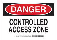 image of Brady B-555 Aluminum Rectangle White Confined Space Sign - 10 in Width x 7 in Height - 124743