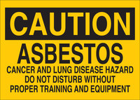 image of Brady B-555 Aluminum Rectangle Yellow Hazardous Material Sign - 10 in Width x 7 in Height - 41261